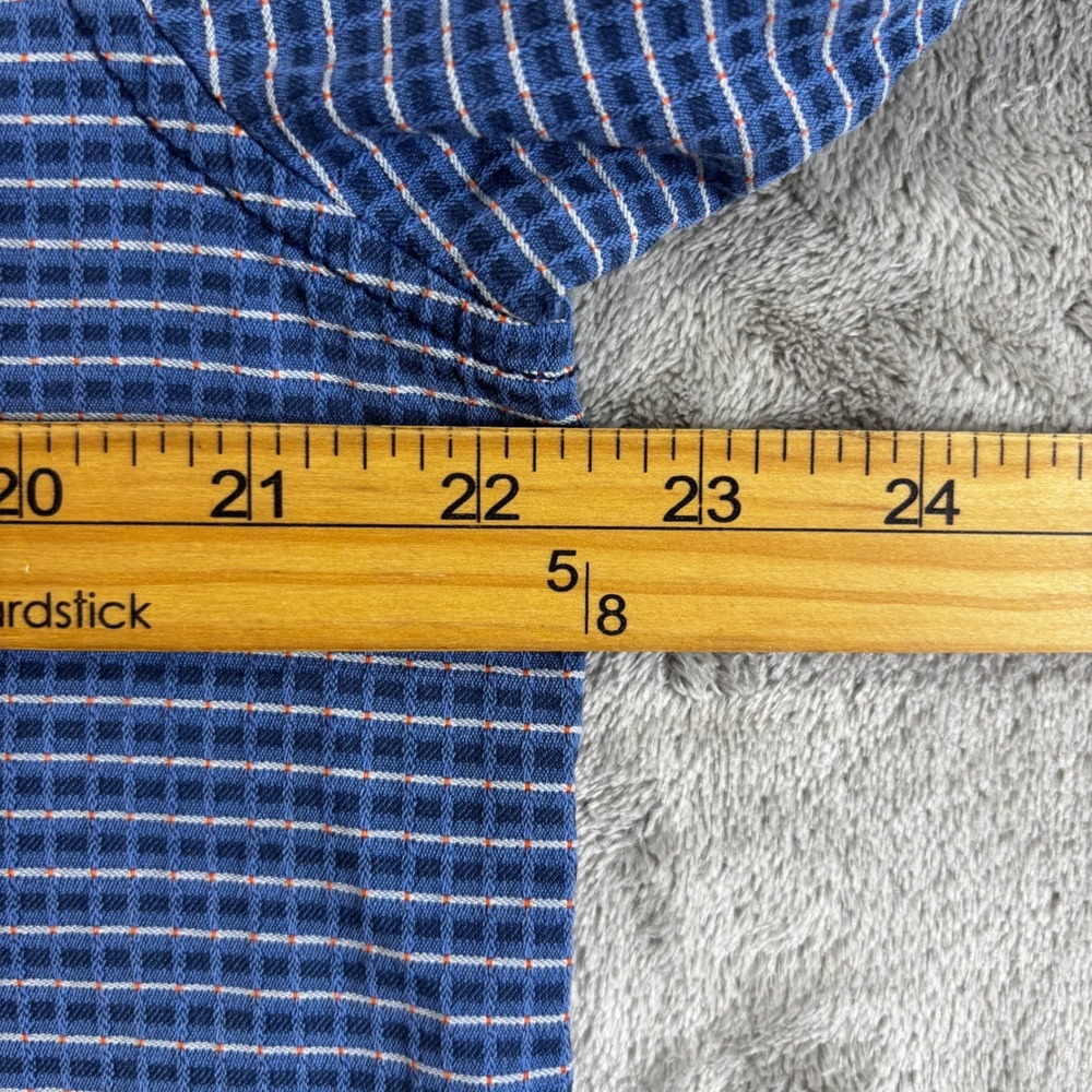 Tommy Bahama Shirt Mens Large Blue Grid Short Sleeve Textured Button Up - Picture 7 of 8